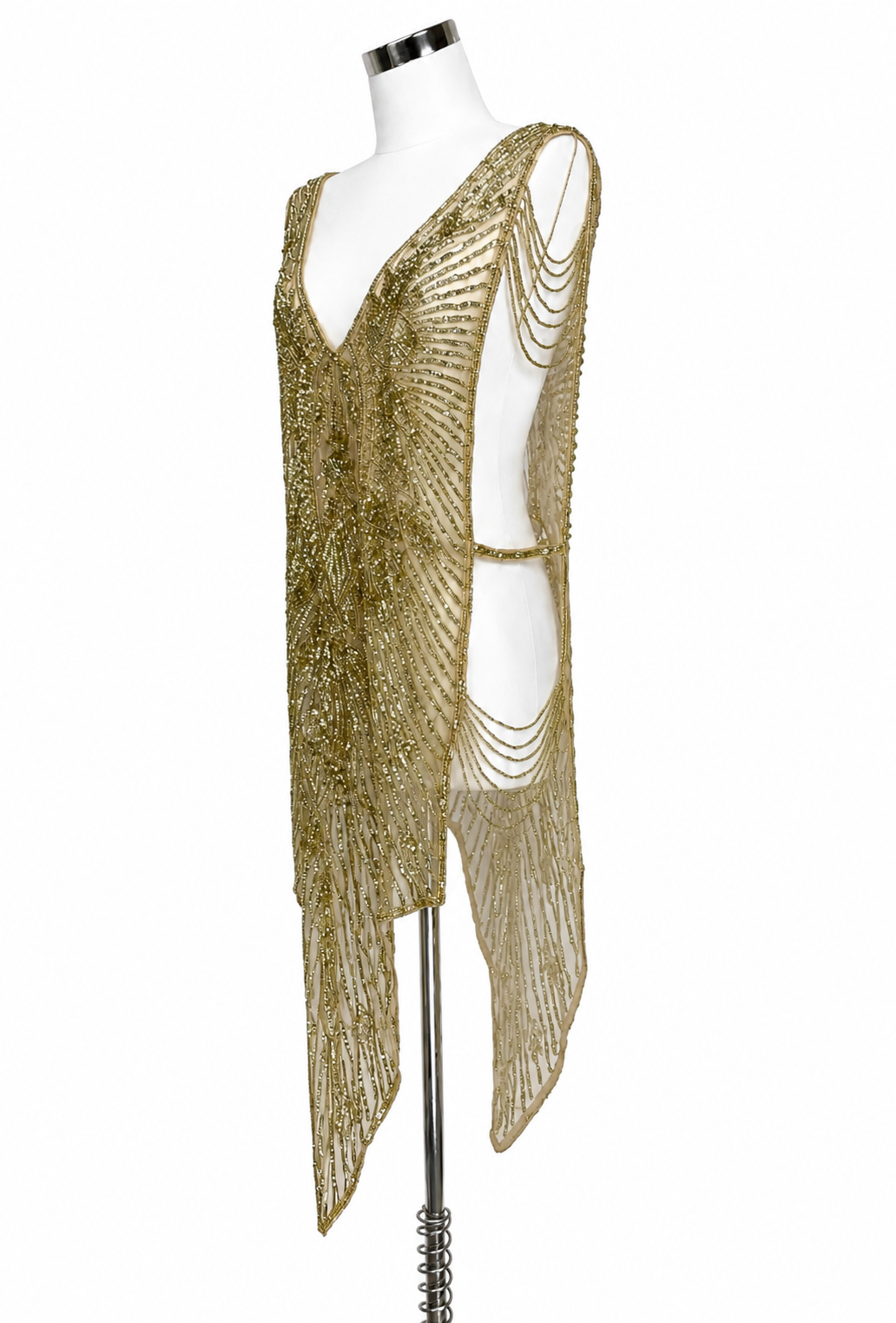 gold great gatsby dress Cinema Overlay Gown – Hollywood Color:Morning Mist Dark Green Mother of CARE 100% Polyester Cold HR-CX