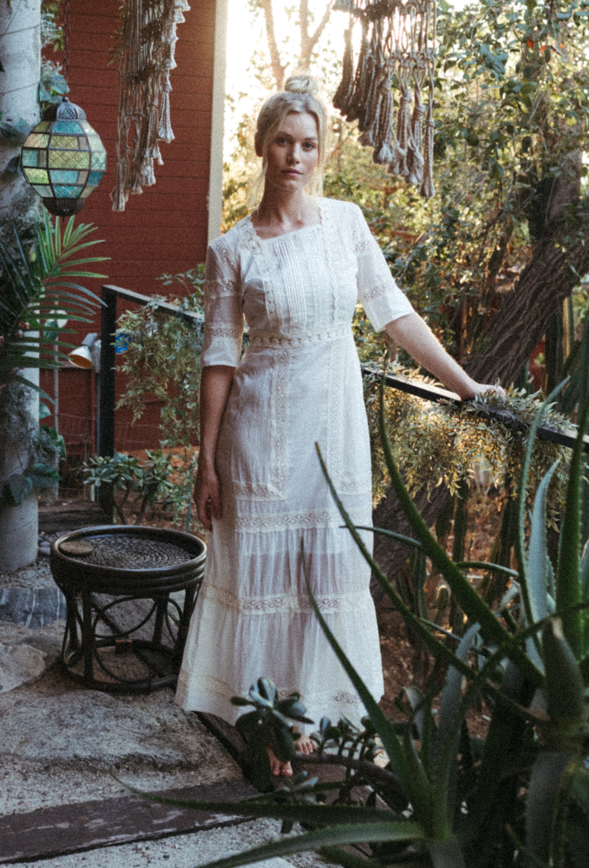 The Dorothea Edwardian Voile Dress - Antique White L/XL The Dorothea Edwardian Voile Dress - Antique White L/XL