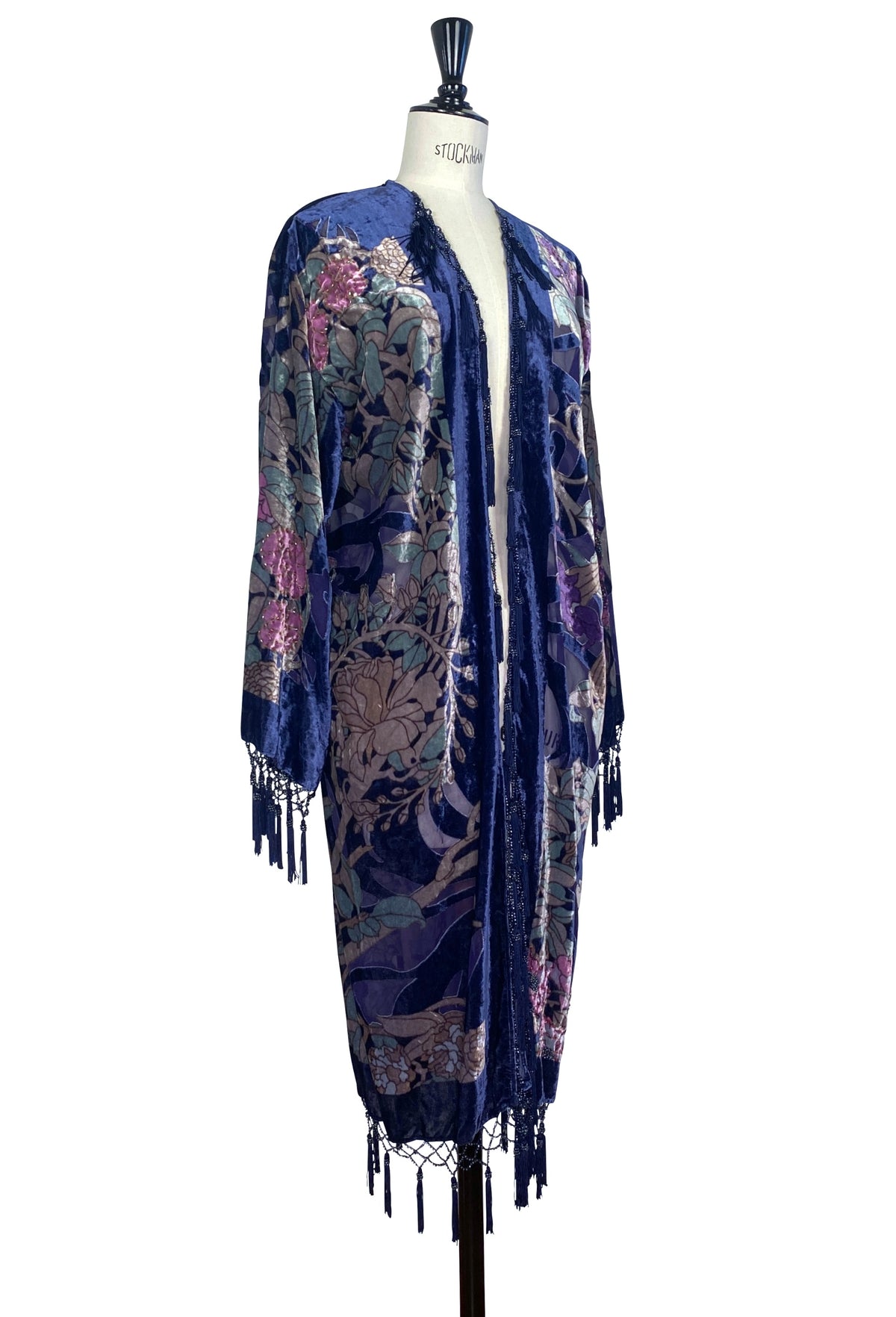 The Mucha Mystique Velvet Kimono – Indigo