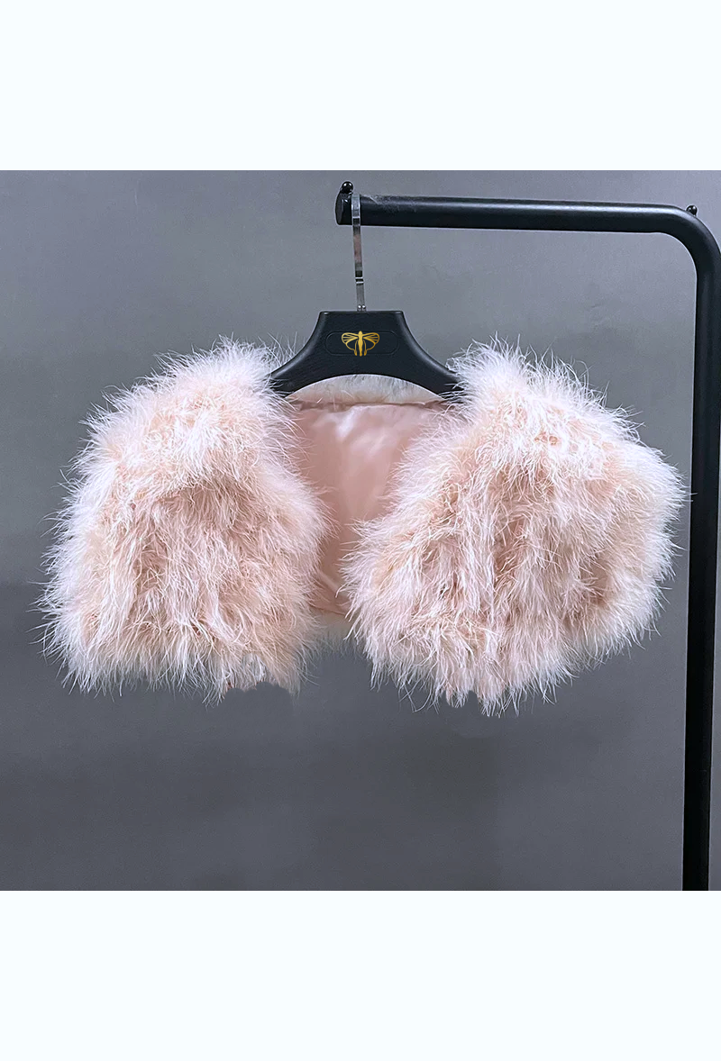 The Parisian Luxury Ostrich Vintage Feather Shrug Wrap - Vintage Pink The Deco Haus.