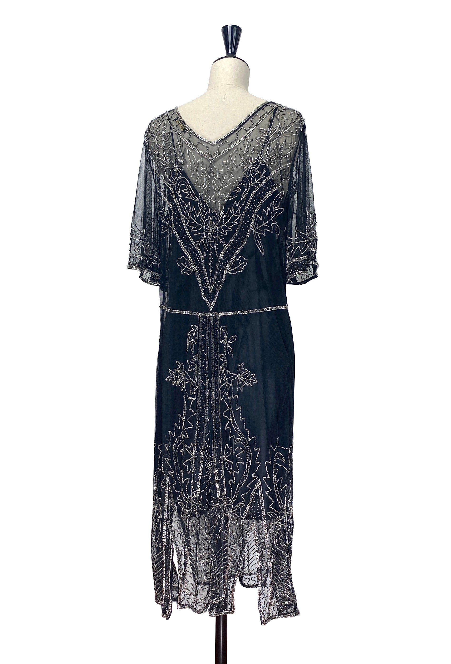 The Astor Dress - Black with Silver The Deco Haus.