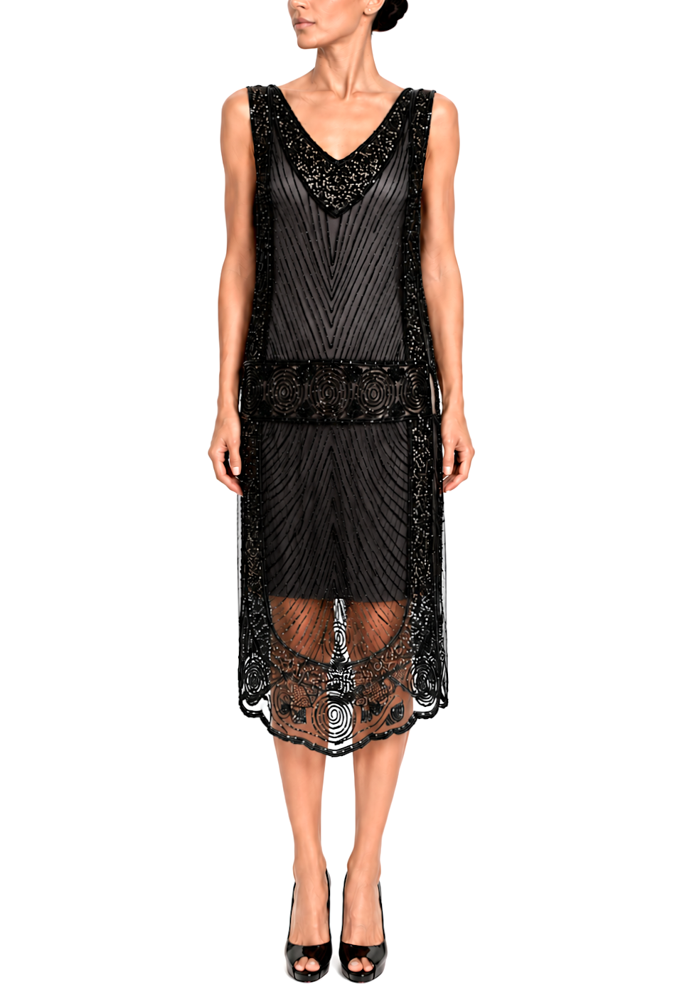 The Modernist Tabard – Jet Noir | 1920s Art Deco Overlay – The