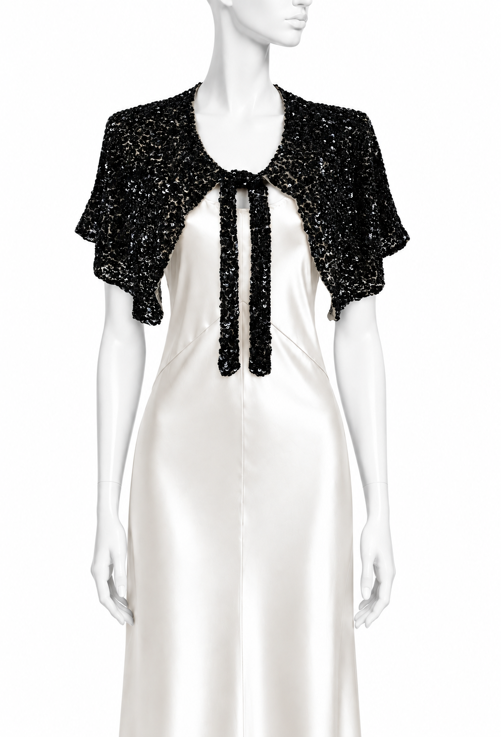 The Paillette Capelet – Black Jet