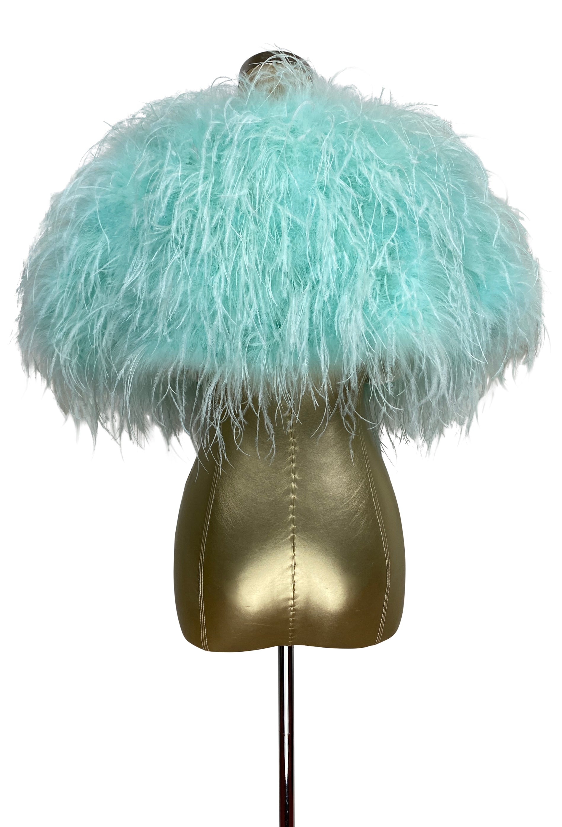 Ultra Ostrich Hollywood Glamour 1930s Vintage Style Harlow Wrap - Tiffany Blue