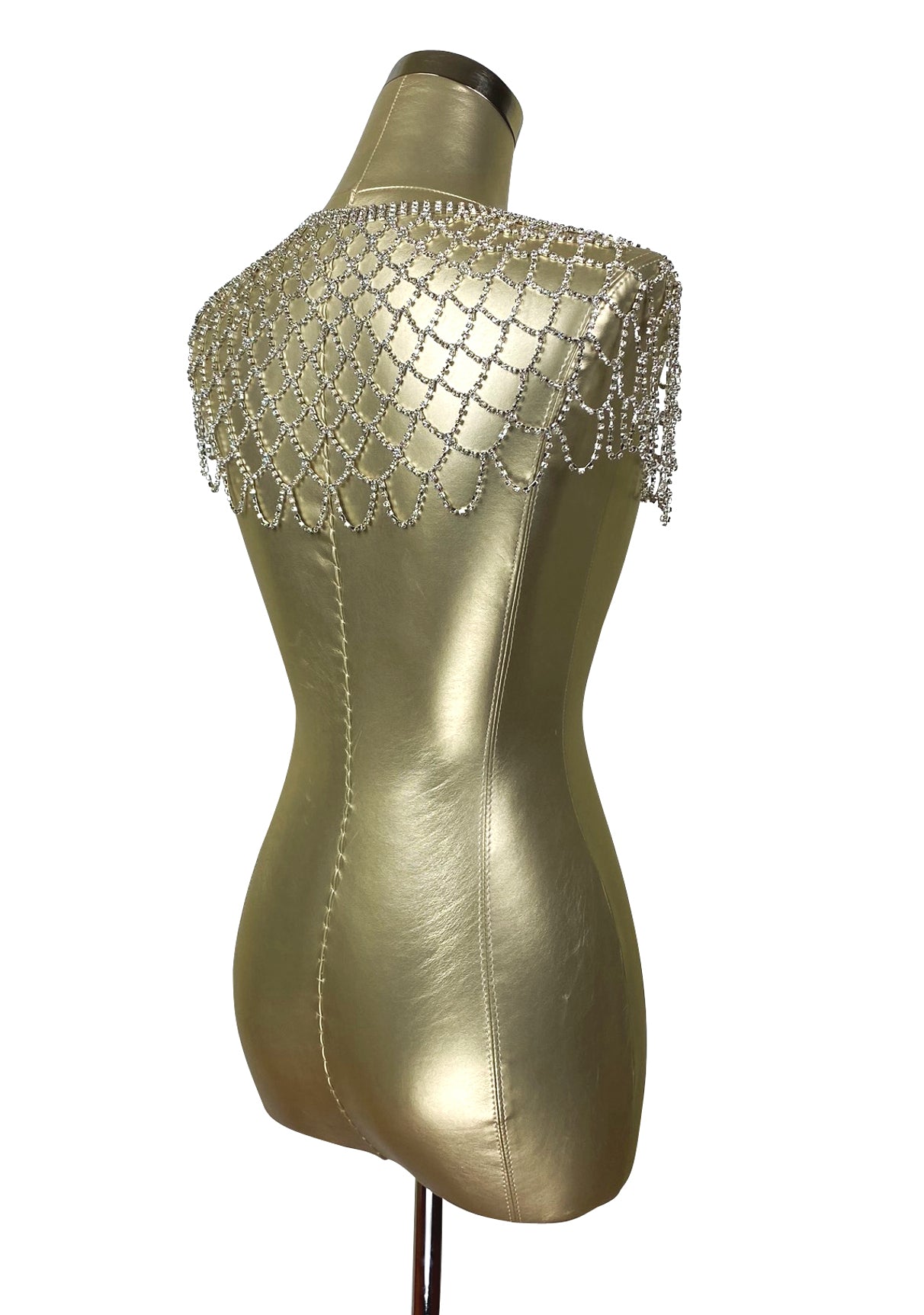 1930s Art Deco Crystal Glamour Wedding Capelet - The Deco Doll - Silver - The Deco Haus