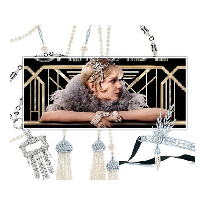 The "Great Gatsby" Flapper Rhinestone Vintage 1920s Daisy Pearl Rope Necklace - The Deco Haus