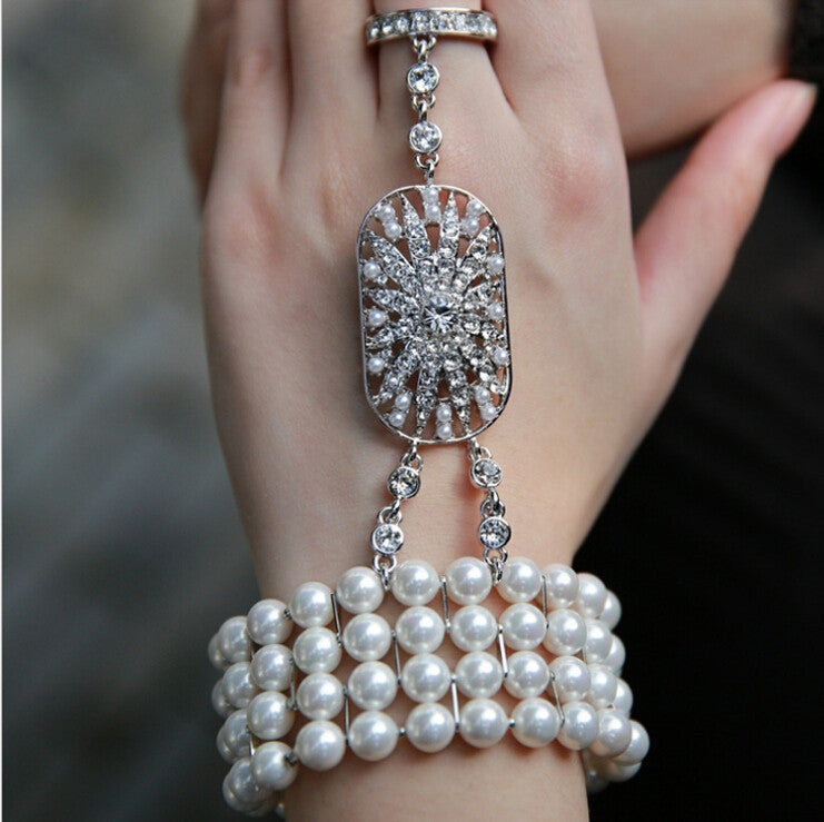 The "Great Gatsby" Flapper Rhinestone Vintage 1920s Daisy Bracelet - The Deco Haus