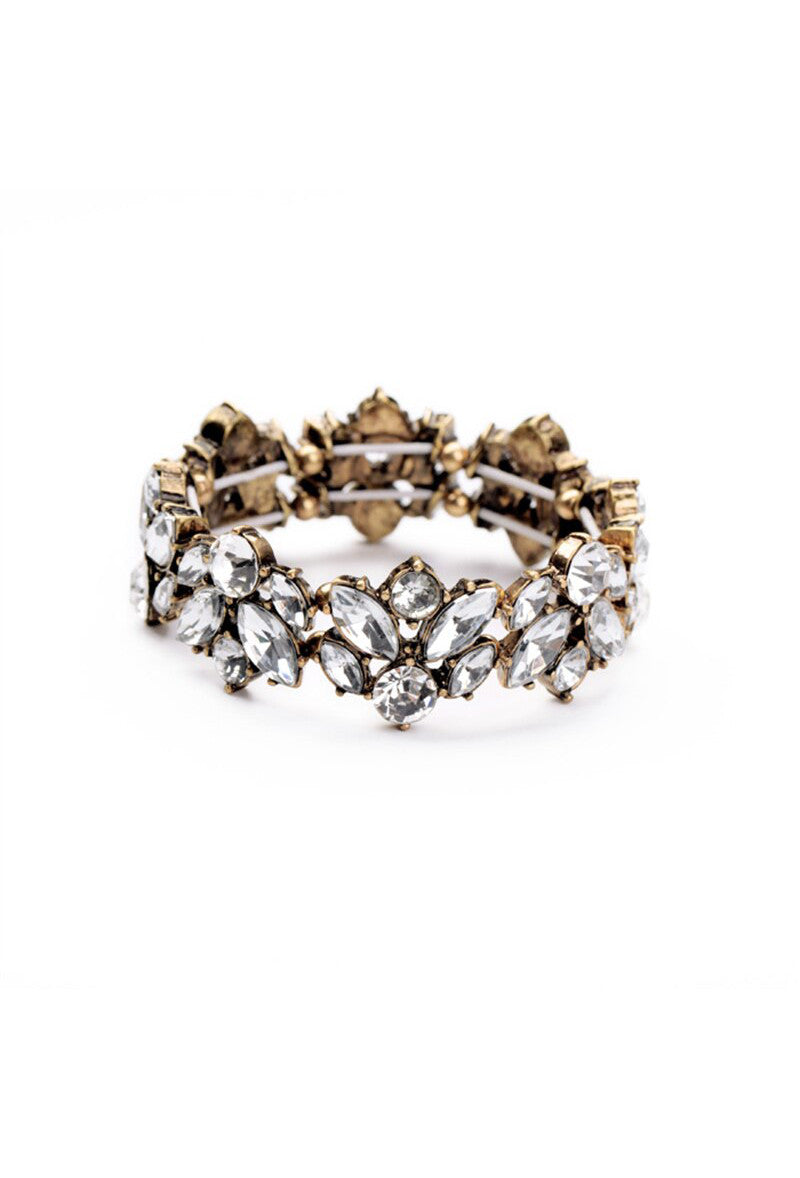 Luxe Vintage Hollywood Diamante Stretch Bracelet The Deco Haus