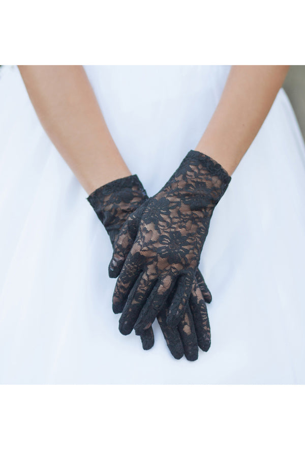 The Victorian Lace Vintage Driving Glove - Black