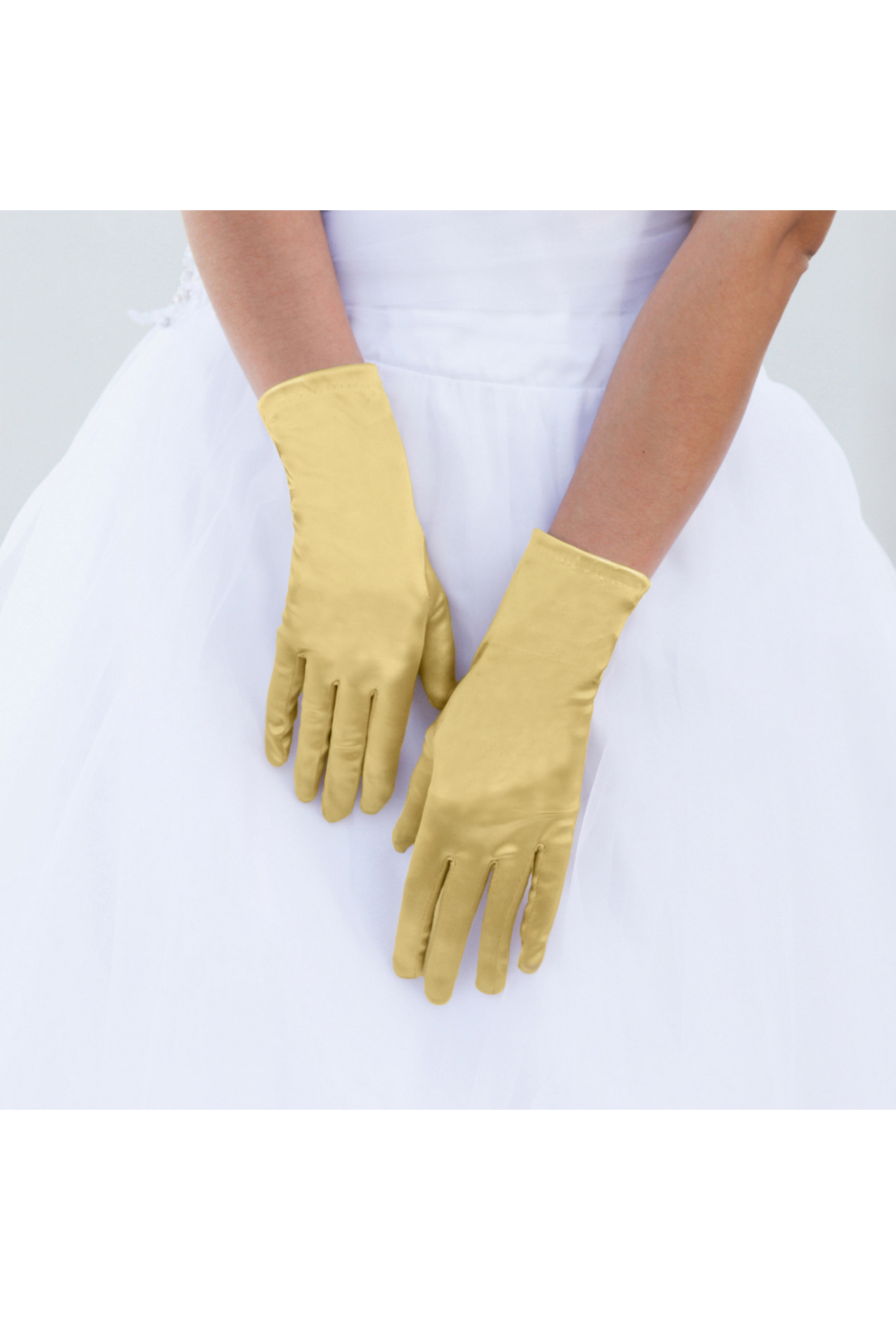 Vintage Style Satin Tea Glove Gold The Deco Haus