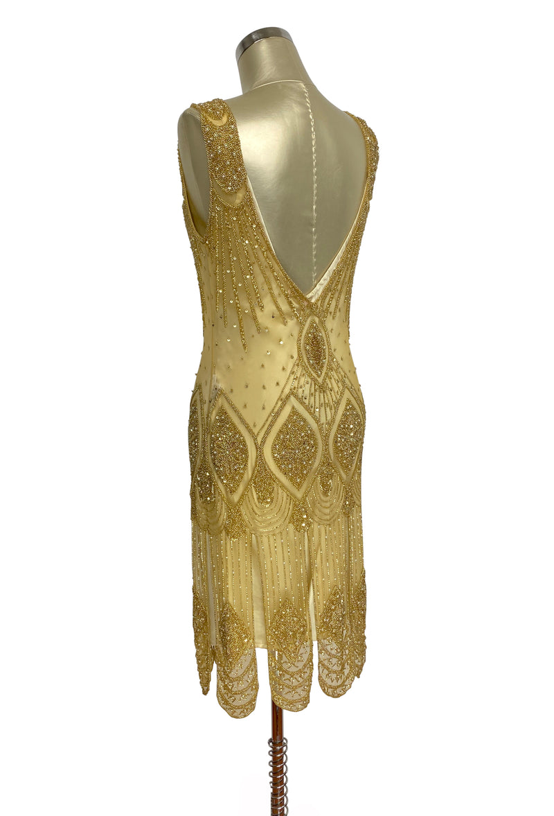 1920's Flapper Carwash Hem Beaded Party Dress - The Starlet - Buttersc