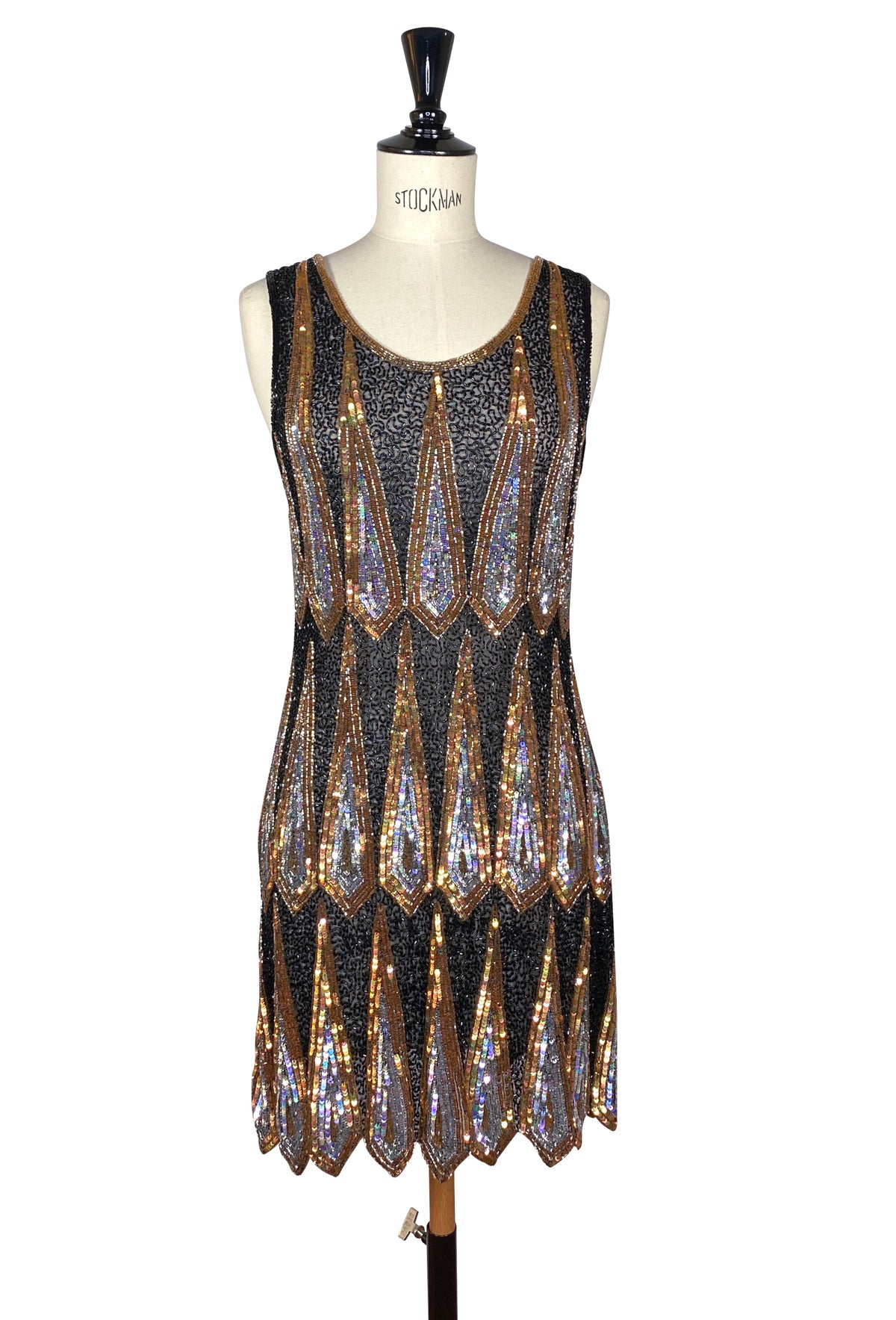 1920's Vintage Deco Dot Lace Voile Dropwaist Dress - White