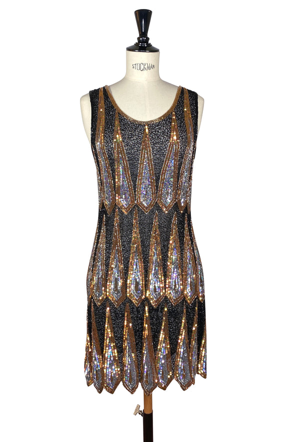 1920's Gatsby Deco Party Dress - The Ritz - Black