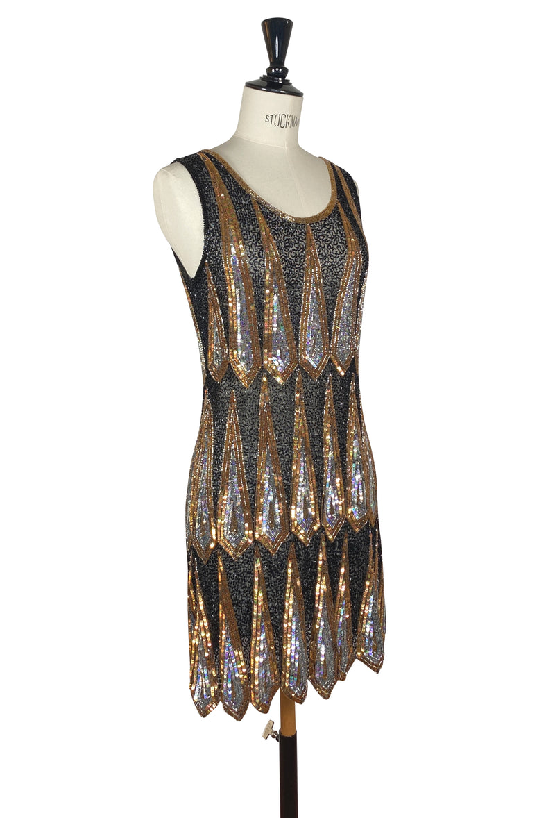 1920's Gatsby Deco Party Dress - The Ritz - Black