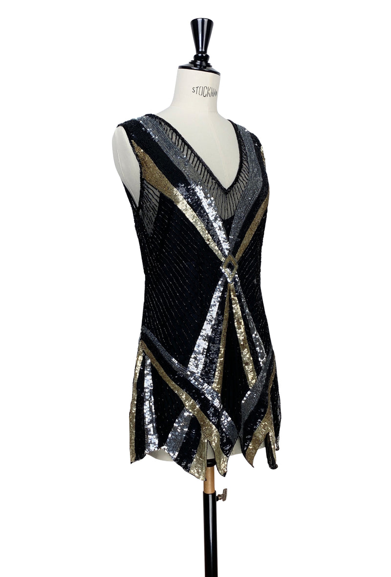 1920's Gatsby Flapper Cocktail Tunic Mini Dress - The Martini - Black L/XL 1920's Gatsby Flapper Cocktail Tunic Mini Dress - The Martini - Black L/XL