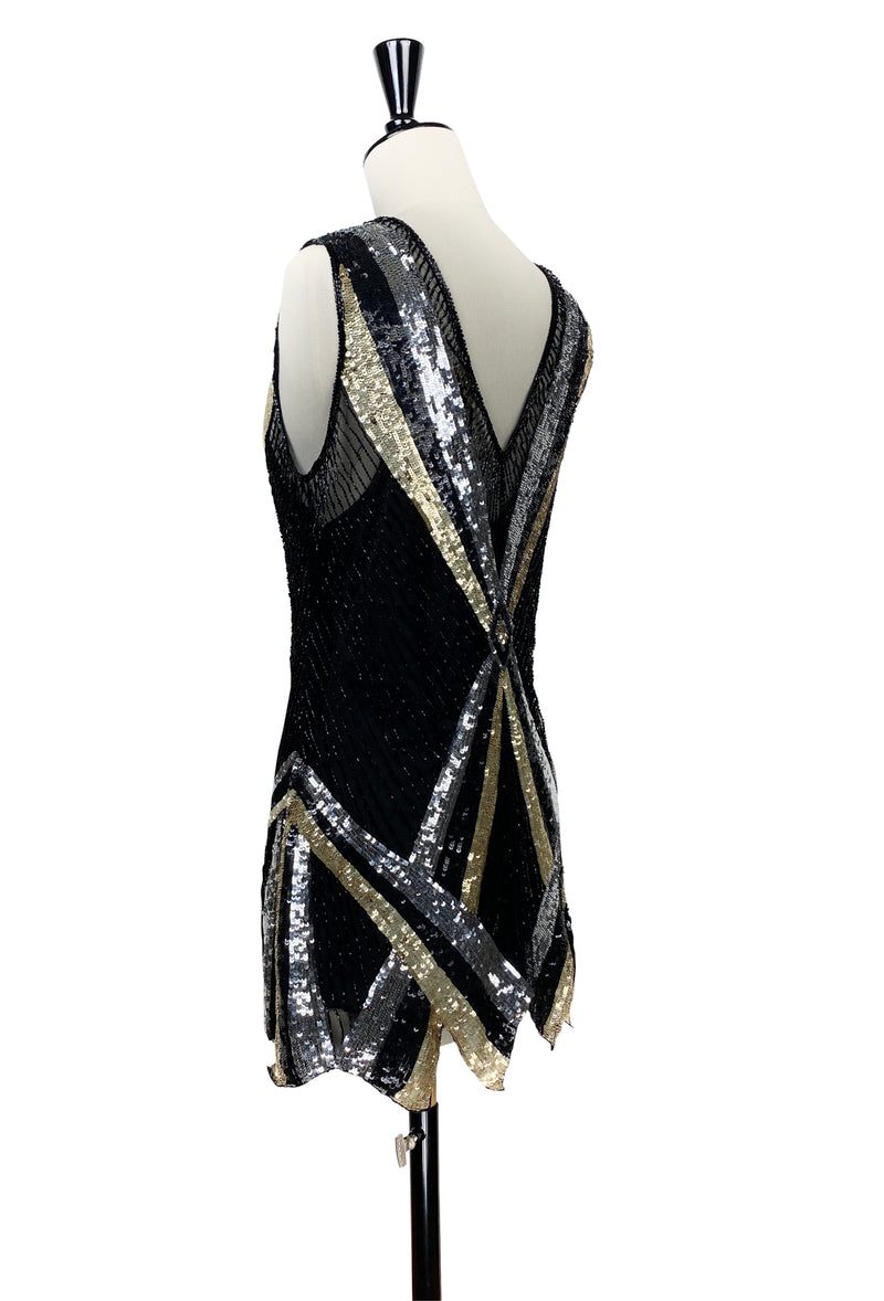 flapper black dress 1920's Gatsby Flapper Cocktail Tunic Mini Dress - The Martini