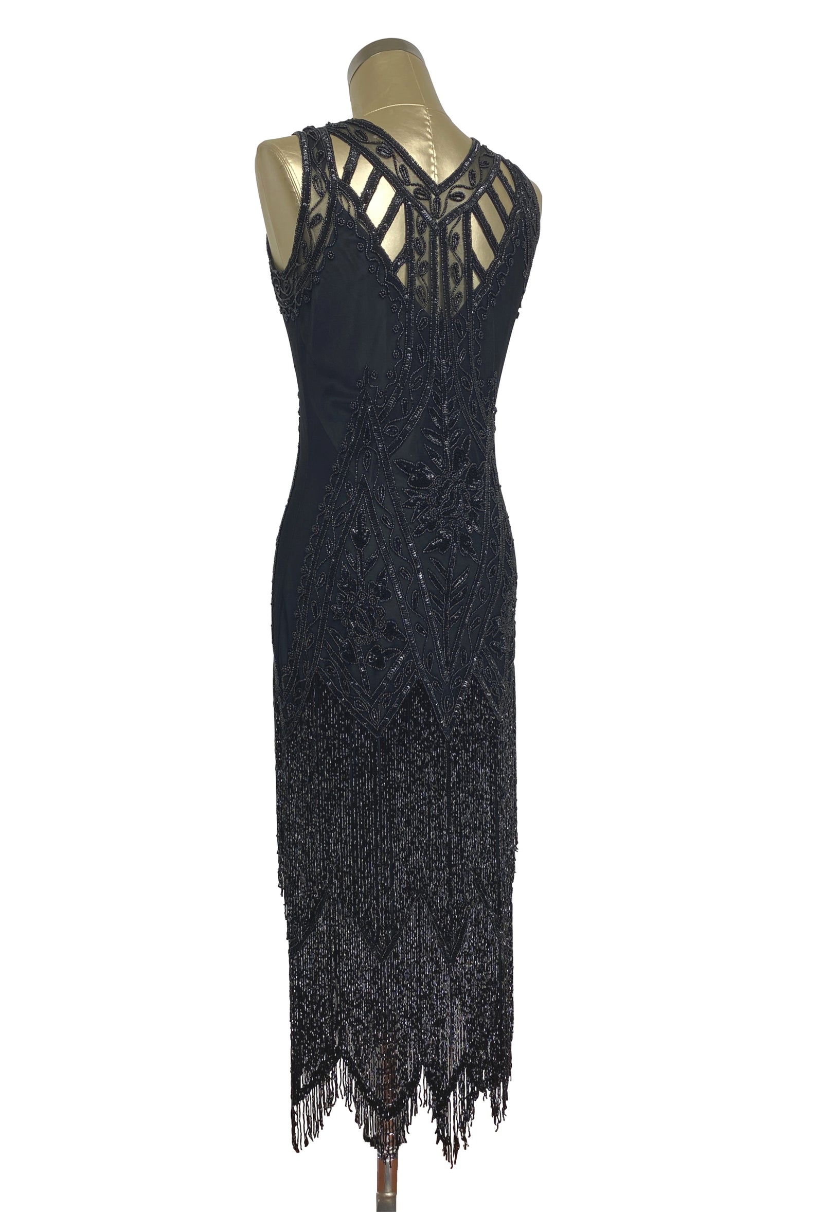 1920's Vintage Flapper Beaded Fringe Gatsby Gown - The Icon
