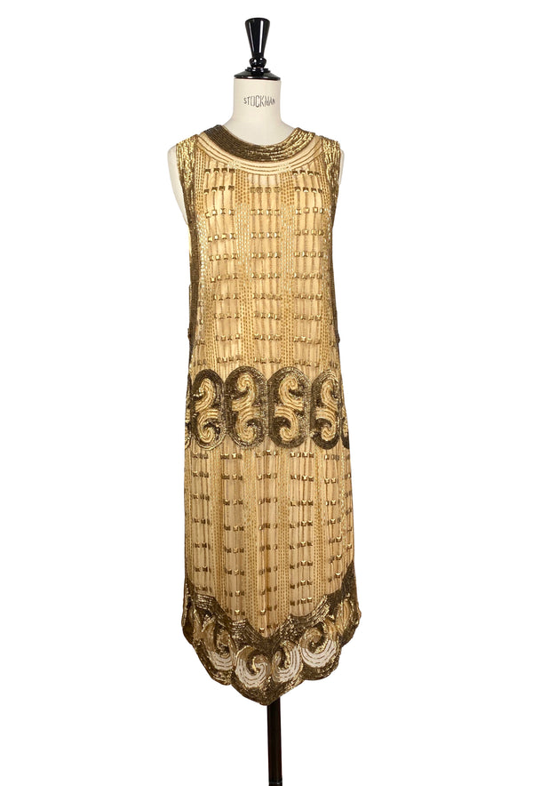 1920's Art Deco Panel Tabard Gown - The Cubist - Gold