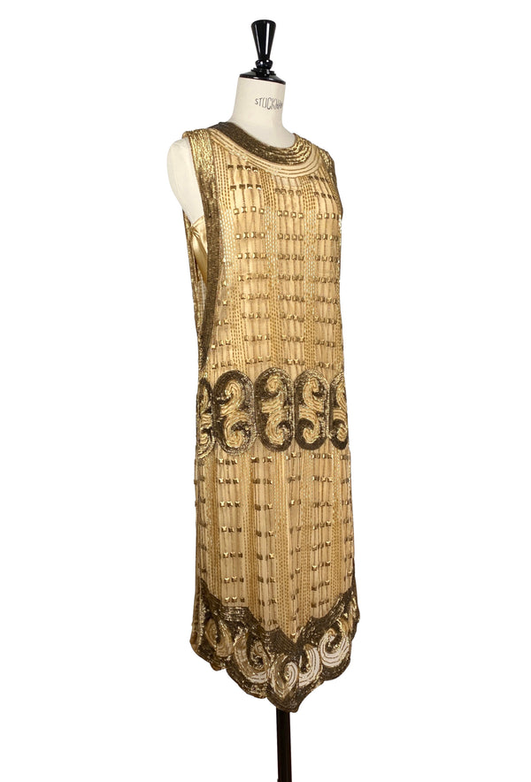 1920's Art Deco Panel Tabard Gown - The Cubist - Gold