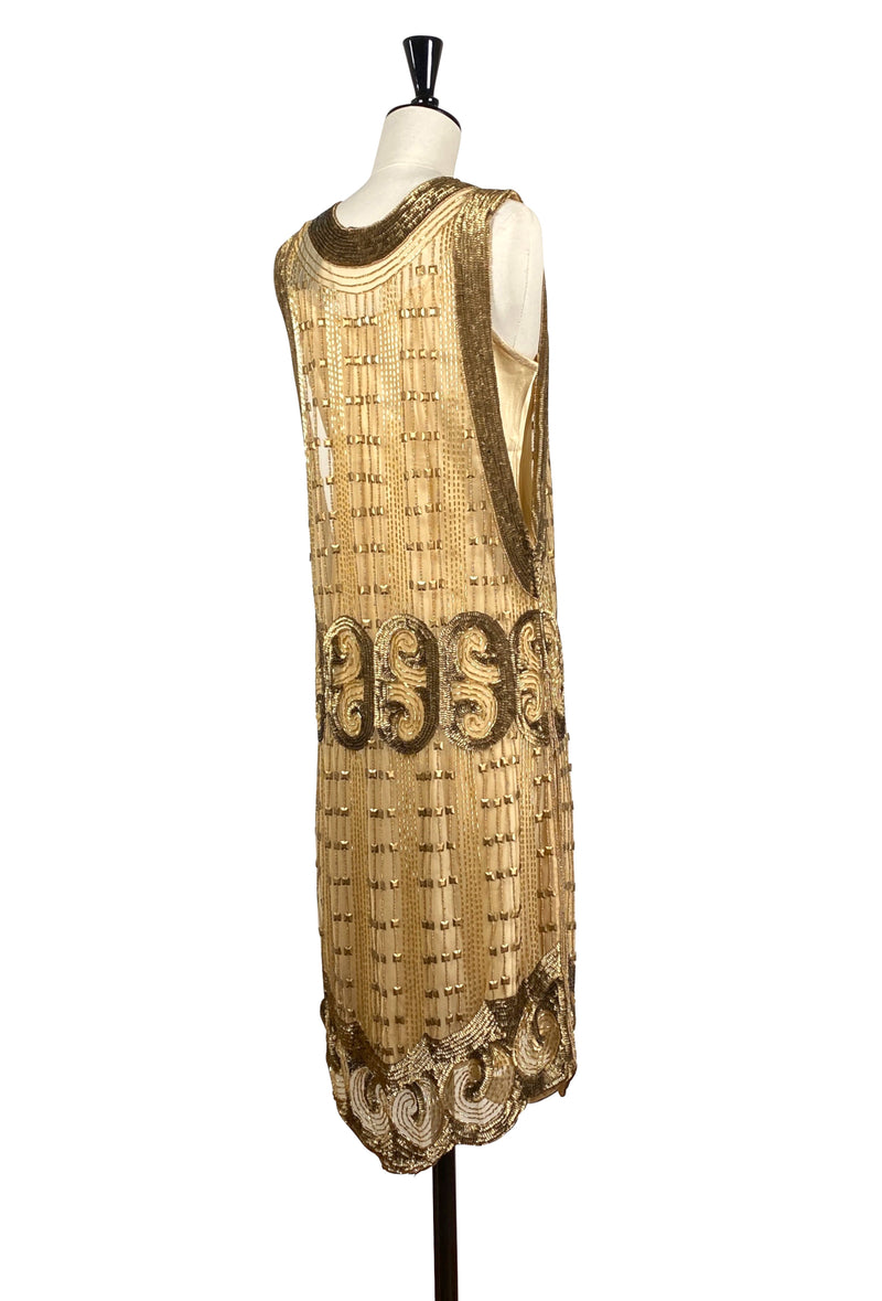 1920's Art Deco Panel Tabard Gown - The Cubist - Gold