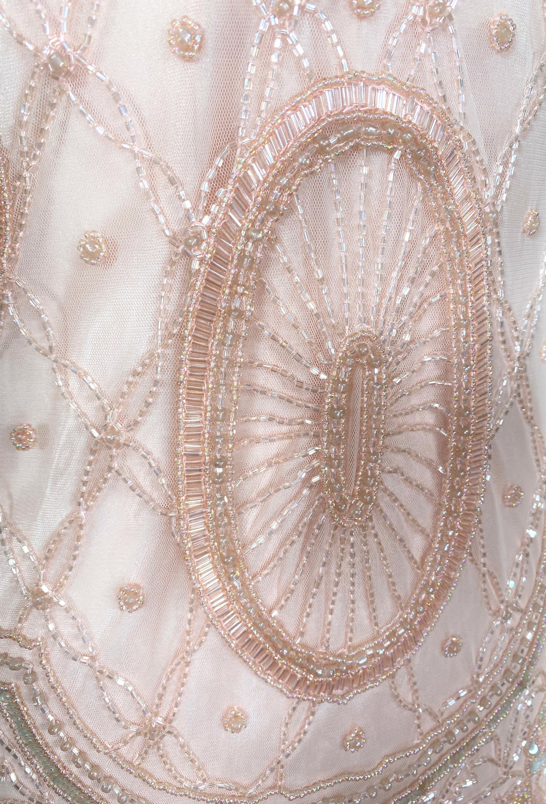 1920s Gatsby Flapper Beaded Fringe Party Dress - The Lulu - Pink Opaline The Deco Haus