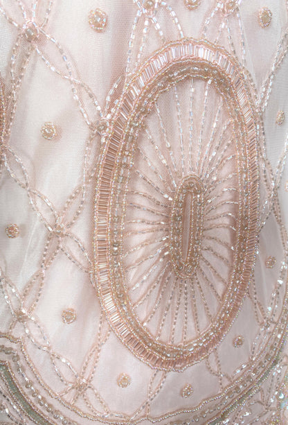 1920s Gatsby Flapper Beaded Fringe Party Dress - The Lulu - Pink Opaline
