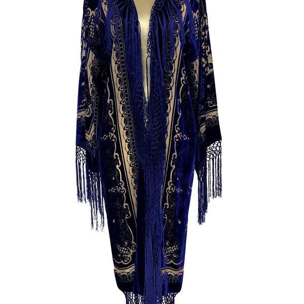 Silk Fringe Kimono One Size shops Fits All