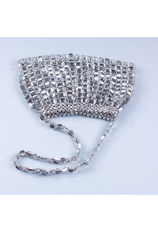 Art Deco Metallic Link Evening Bag