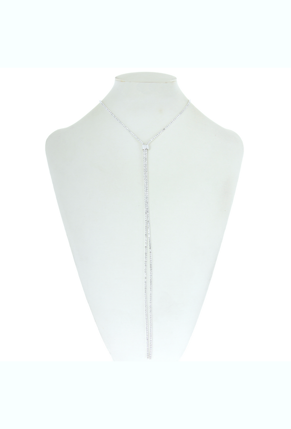 1930's Style Deco Le Fleur Rhinestone Slider Necklace