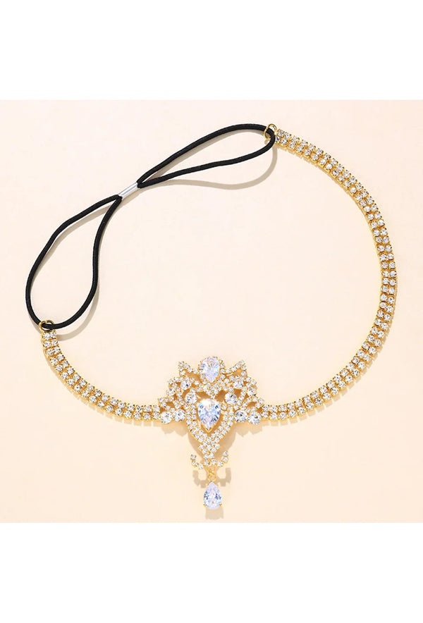 Diamante Rhinestone Vintage Style 1920's Flapper Headband - The Tudor - Gold The Deco Haus