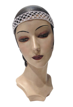 Diamante Vintage Style 1920's Flapper Headband- The Deco Lattice