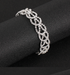 Silver rhinestone bracelet with interlocking Deco chain links and sparkle stones