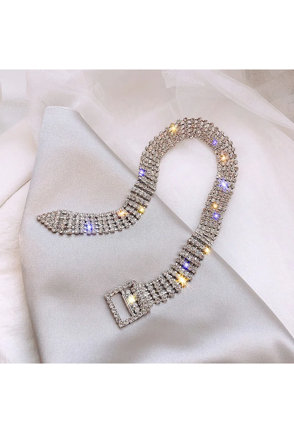 Hollywood Deco Rhinestone Buckle Choker