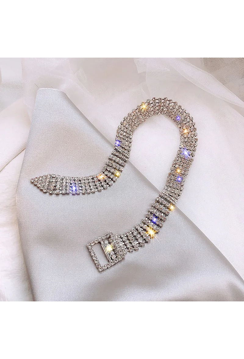 Hollywood Deco Rhinestone Buckle Choker
