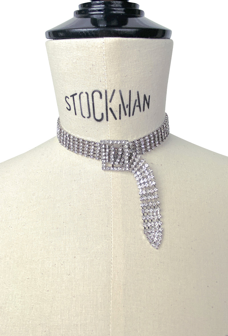 Hollywood Deco Rhinestone Buckle Choker
