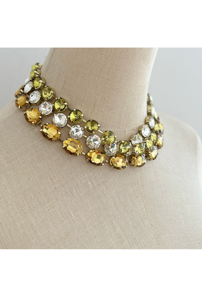 Hollywood Heirloom Cut Crystal Stacked Gem Necklaces - Earth Collection