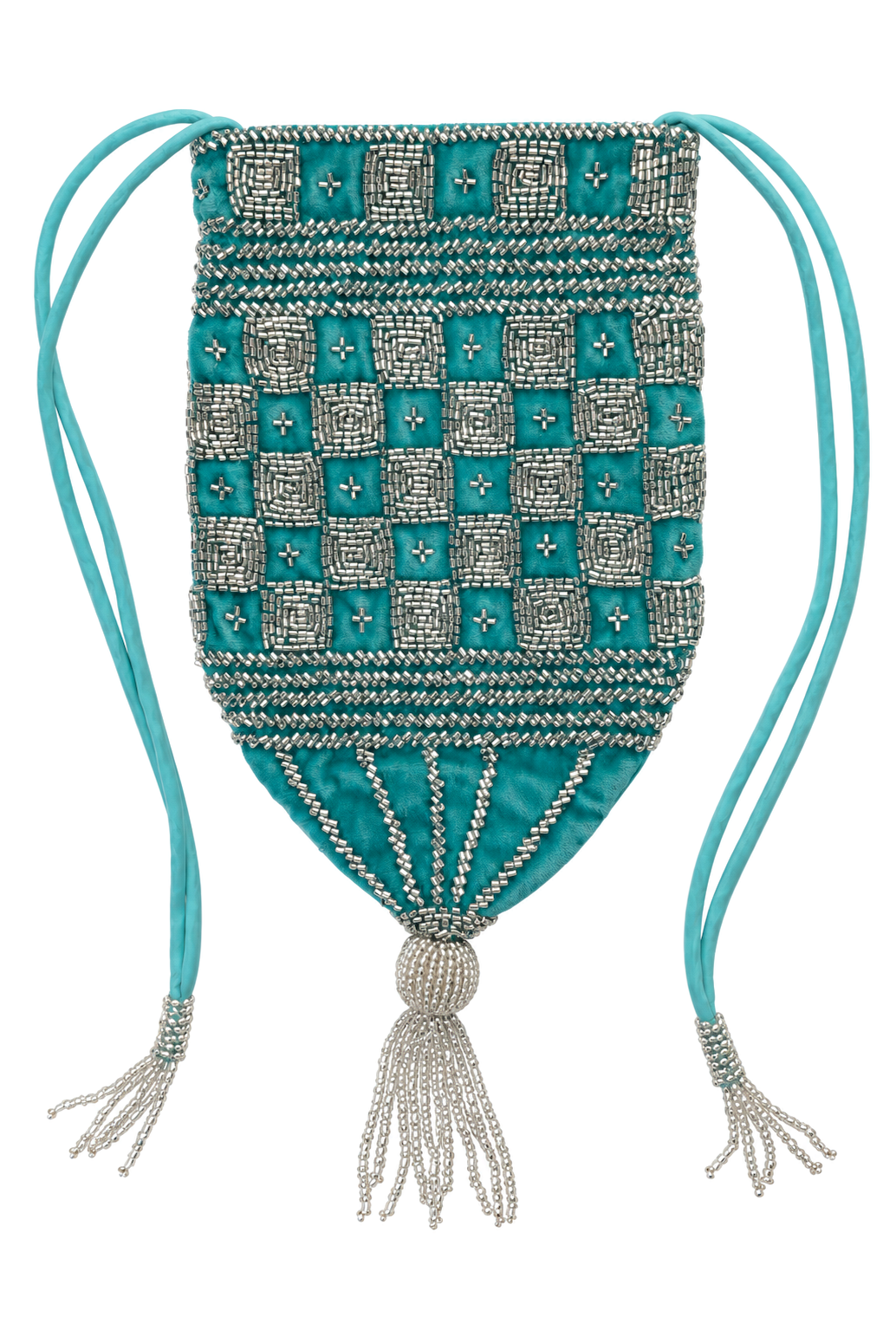 Le Soir Velvet Pouch – Turquoise Silver