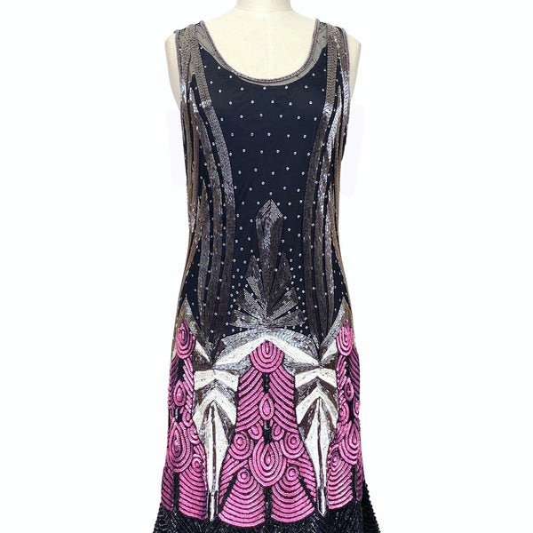 vintage beaded cocktail dress Stunning Vintage 1960s Hand Beaded Black Cocktail Dress – Muse main image 1