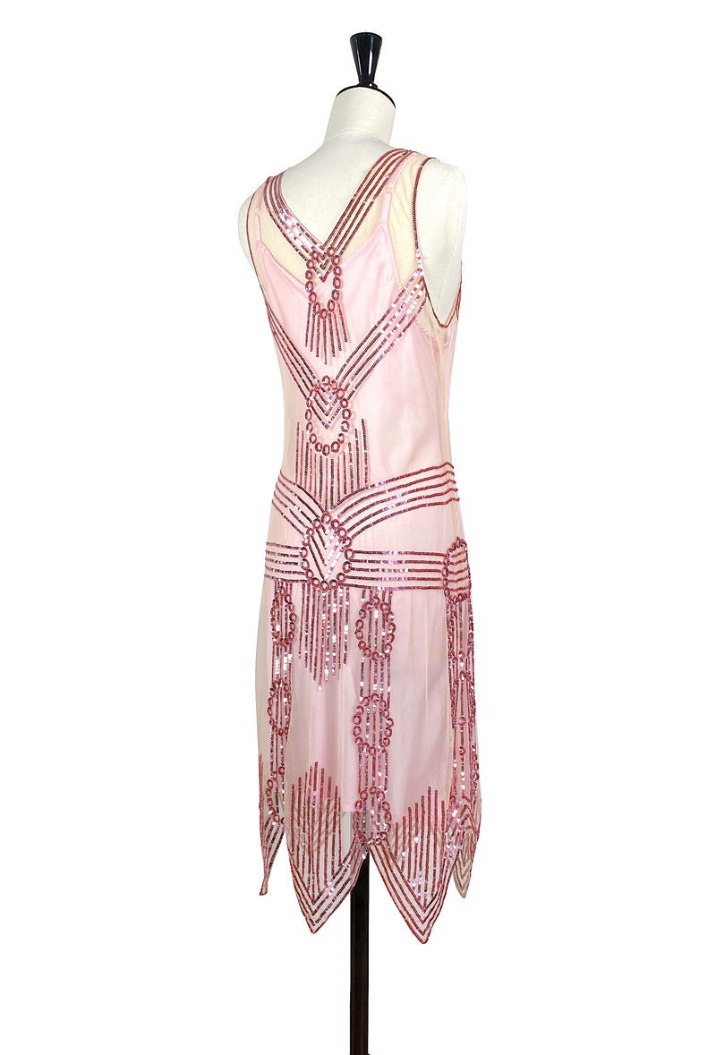 Limited Edition 1920's Luxury Vintage Sequin Dress - The Fitzgerald - Rose Fumé