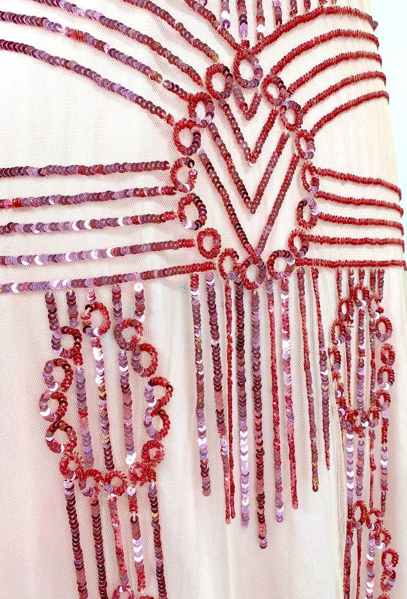 Limited Edition 1920's Luxury Vintage Sequin Dress - The Fitzgerald - Rose Fumé