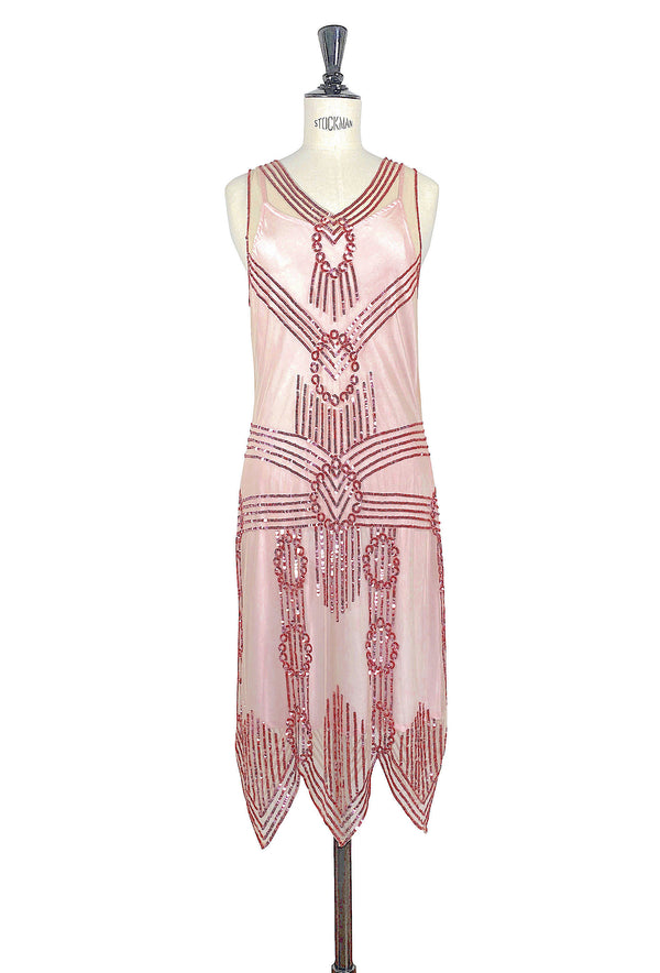Limited Edition 1920's Luxury Vintage Sequin Dress - The Fitzgerald - Rose Fumé
