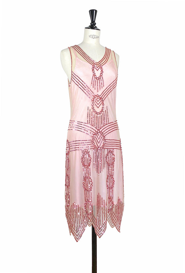 Limited Edition 1920's Luxury Vintage Sequin Dress - The Fitzgerald - Rose Fumé