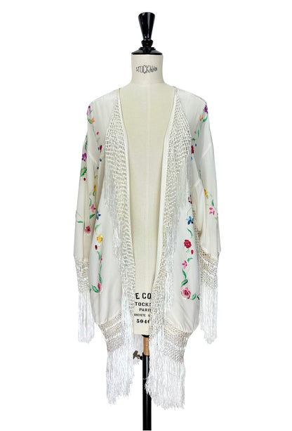 The Carmen Jacket – Ivory Embroidered Silk