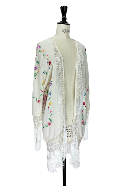 The Carmen Jacket – Ivory Embroidered Silk