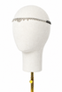 Silver crystal fringe headband with decorative chain band and side clasp