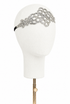Palladium crystal headband with ornate rhinestone arabesque design