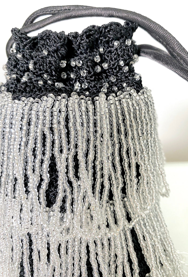 The Bonbon 1920's Pochette Bag - Noir Silver