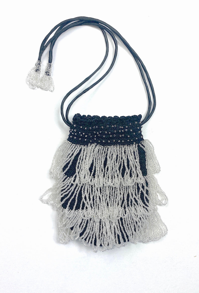 The Bonbon 1920's Pochette Bag - Noir Silver