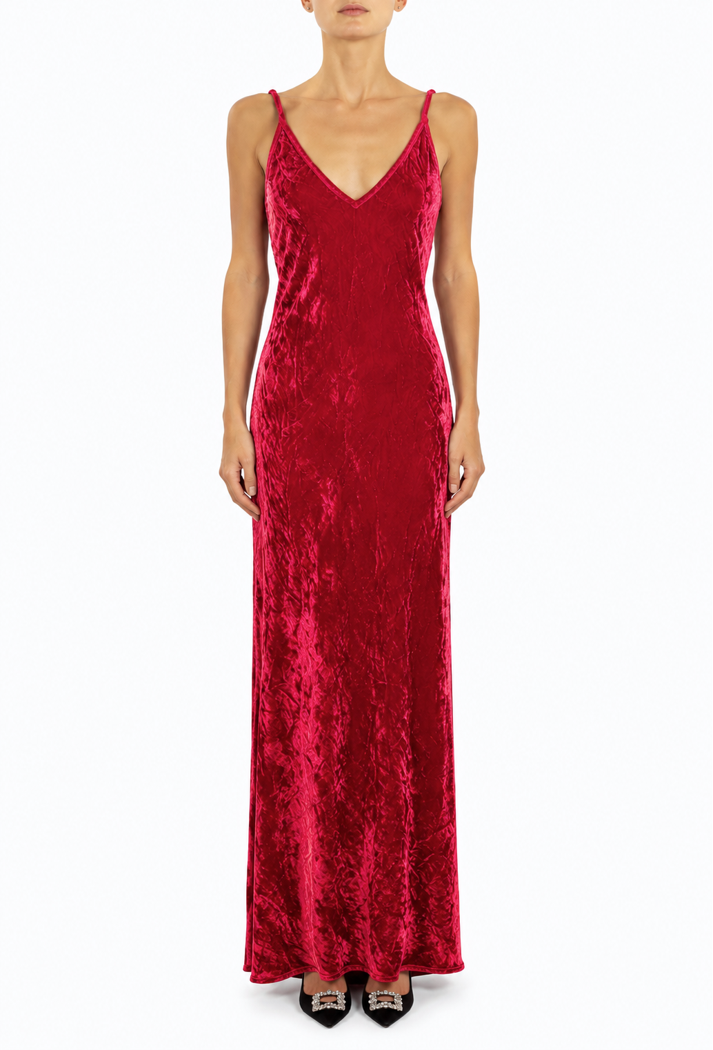 The Claridge Velvet Gown – Lipstick Red