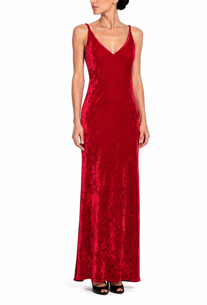 The Claridge Velvet Gown – Lipstick Red